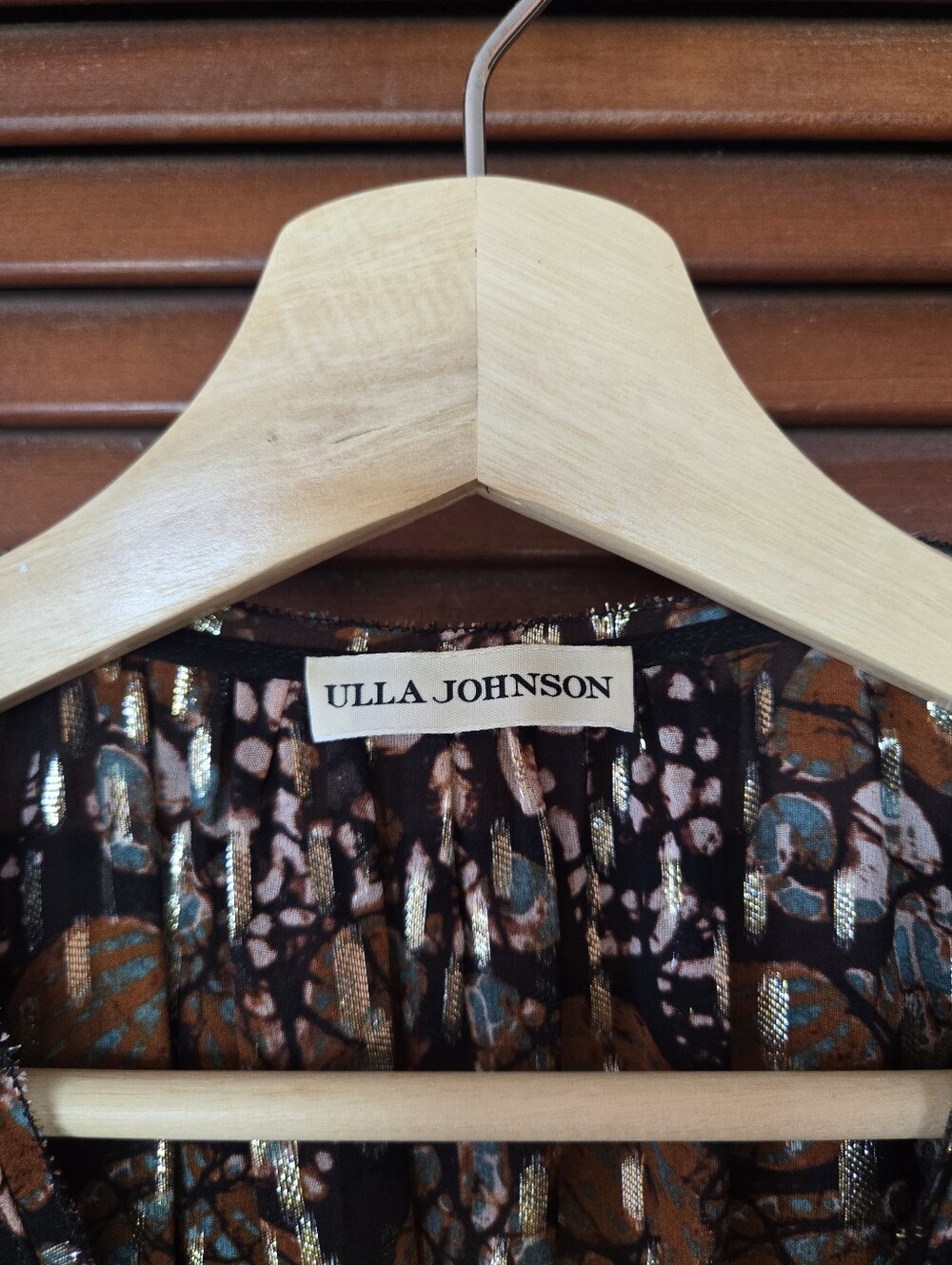 Ulla Johnson Natalia Silk-Blend Ruffled Lurex Mini Dress in Umber, Size 2 - Picture 4 of 9